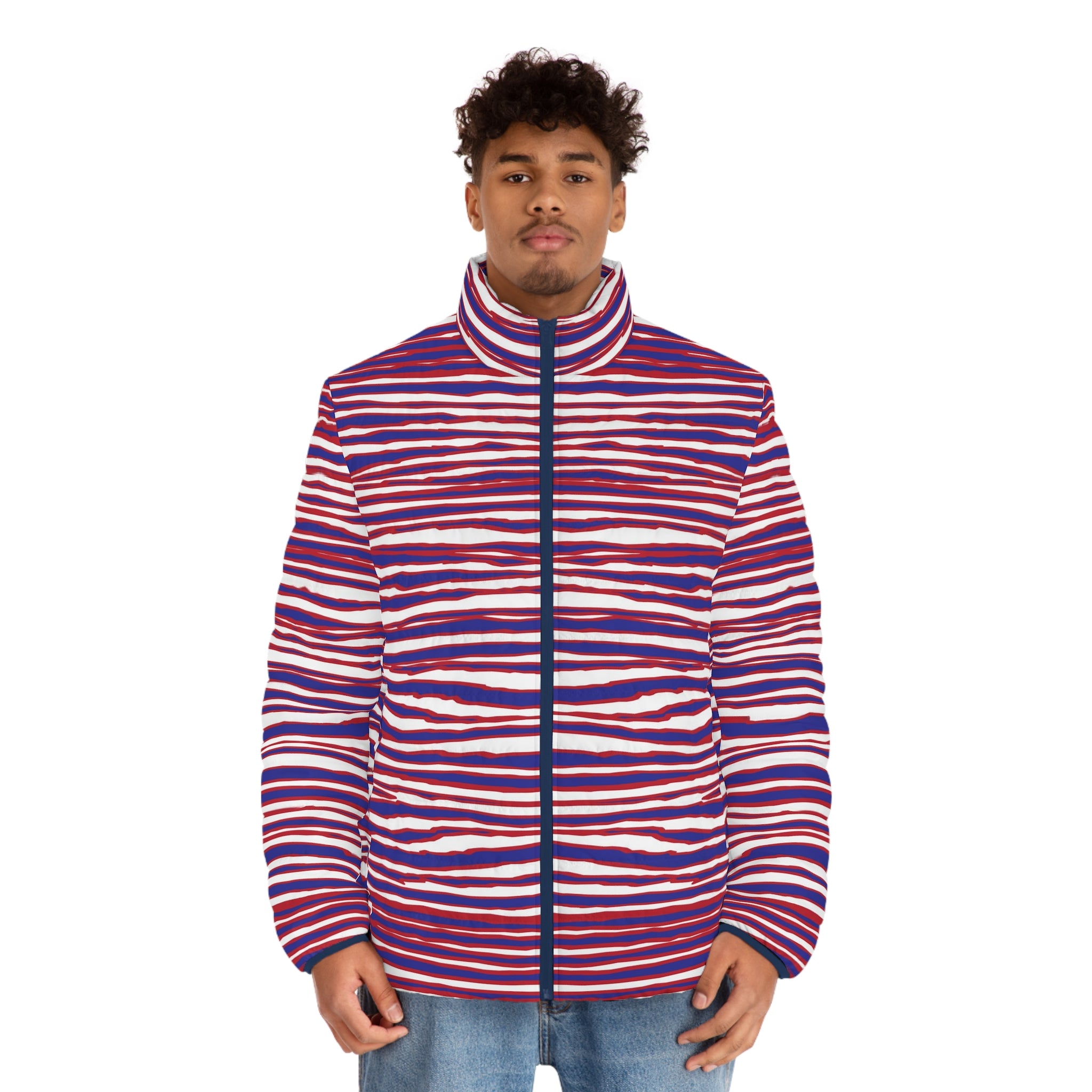 Buffalo Football Zoo Stripe - Wave Puffer Jacket – Buffalo Apparel