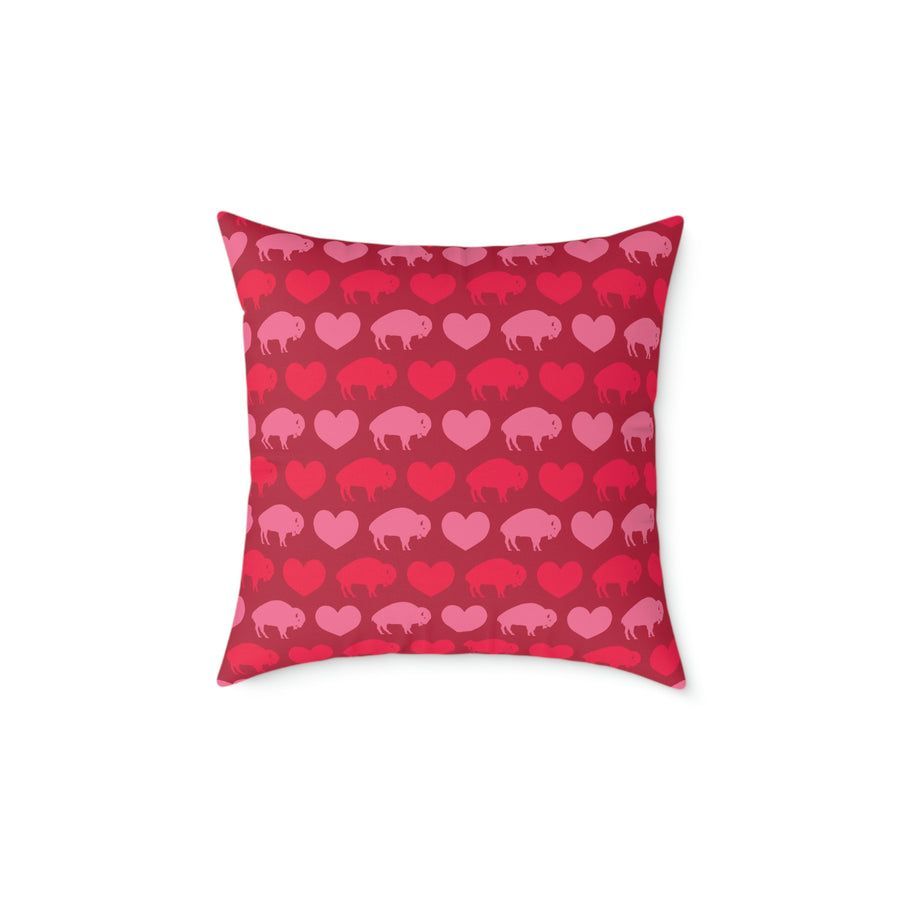Buffalo Valentines Day - Spun Polyester Pillow