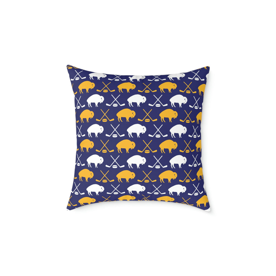 Buffalo Hockey - Spun Polyester Pillow