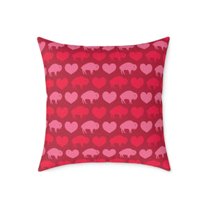 Buffalo Valentines Day - Spun Polyester Pillow