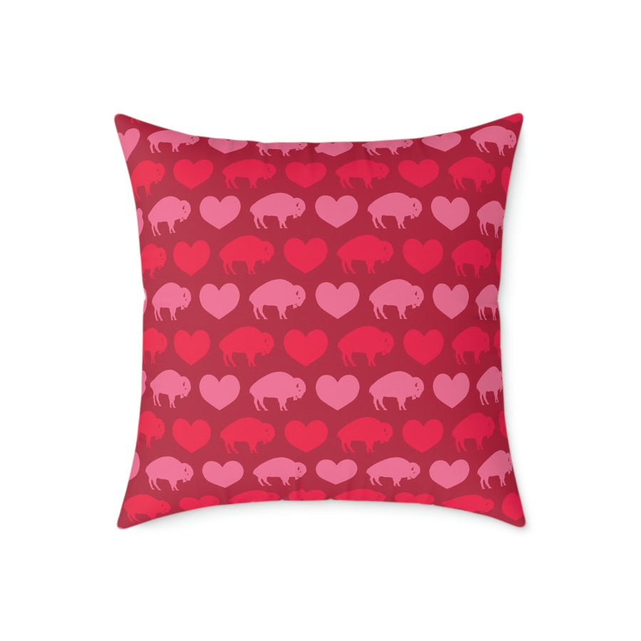 Buffalo Valentines Day - Spun Polyester Pillow