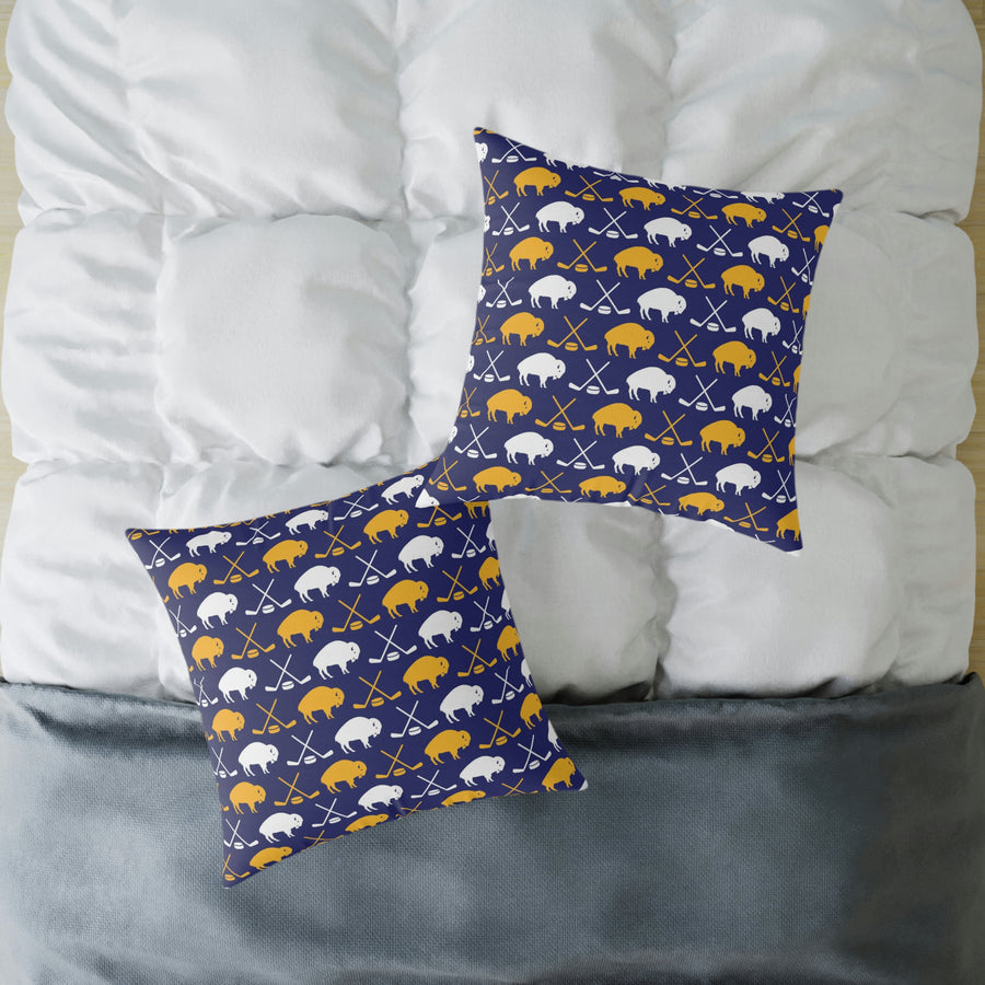 Buffalo Hockey - Spun Polyester Pillow