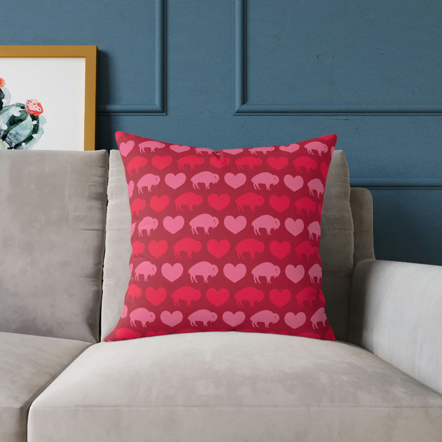 Buffalo Valentines Day - Spun Polyester Pillow