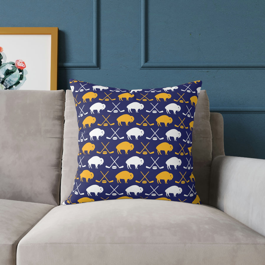 Buffalo Hockey - Spun Polyester Pillow