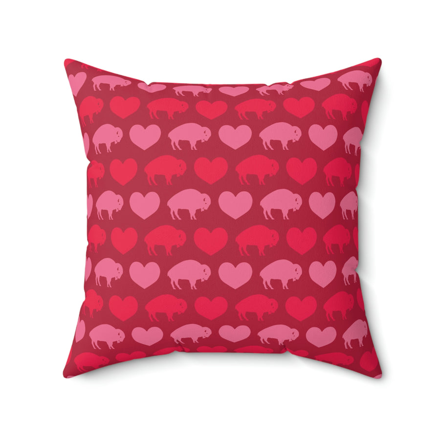 Buffalo - Valentines Day - Faux Suede Square Pillow