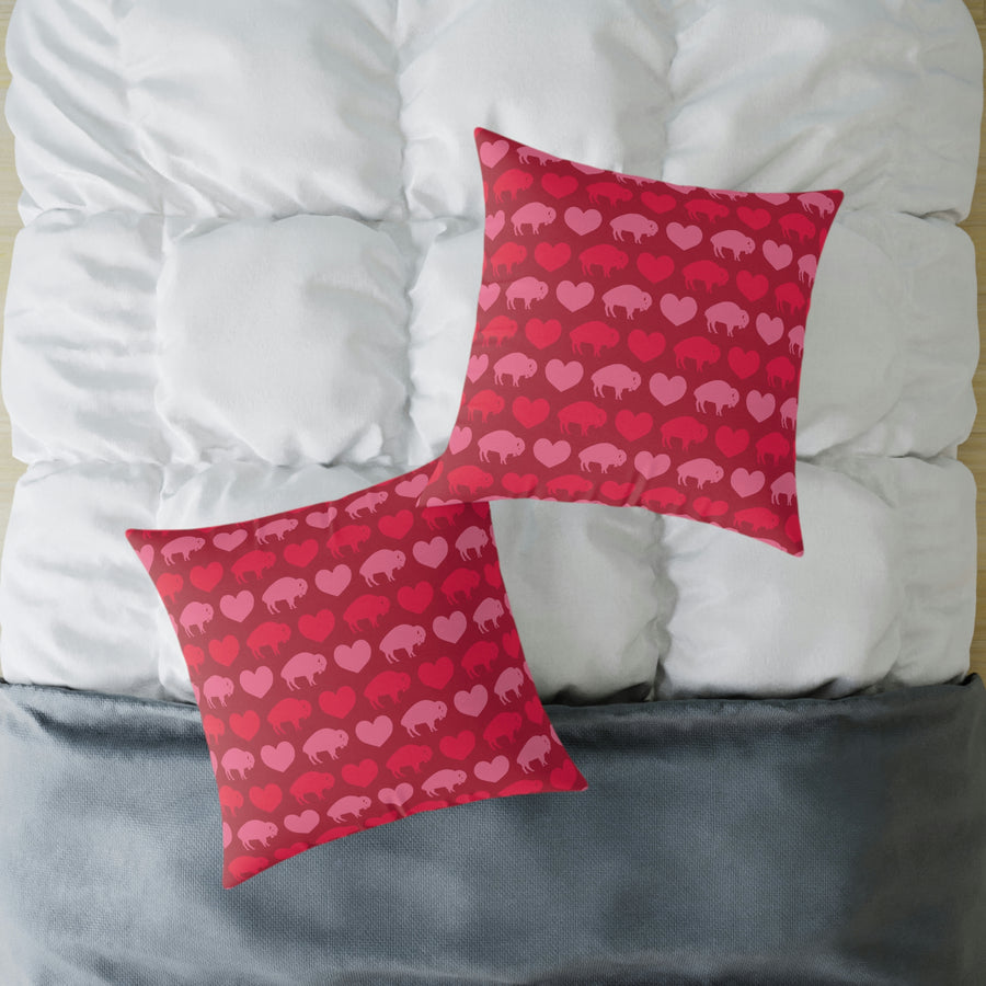 Buffalo Valentines Day - Spun Polyester Pillow
