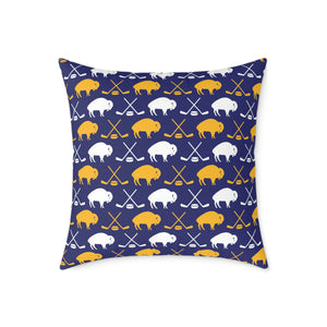 Buffalo Hockey - Spun Polyester Pillow
