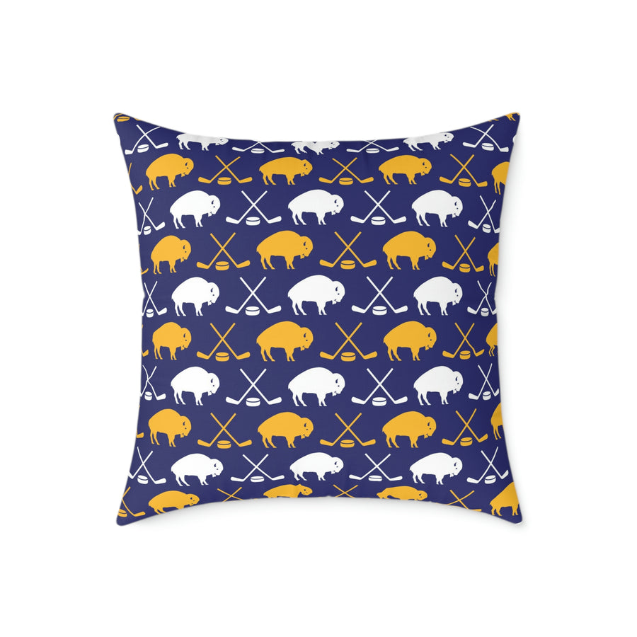 Buffalo Hockey - Spun Polyester Pillow